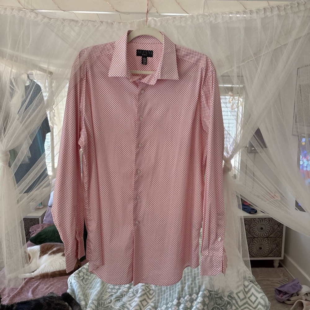 Alfani Men's Pink Geometric Dress Shirt